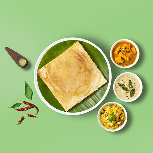 Ghee masala dosa square with ghee, masala reference 4x3
